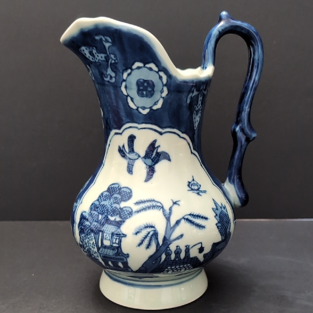 Antique Chinese Qianlong Flow Blue Porcelain/Pottery Mini Pitcher.